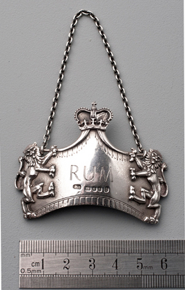 Coronation Cast Silver Wine Label, Rum - Leslie Durbin